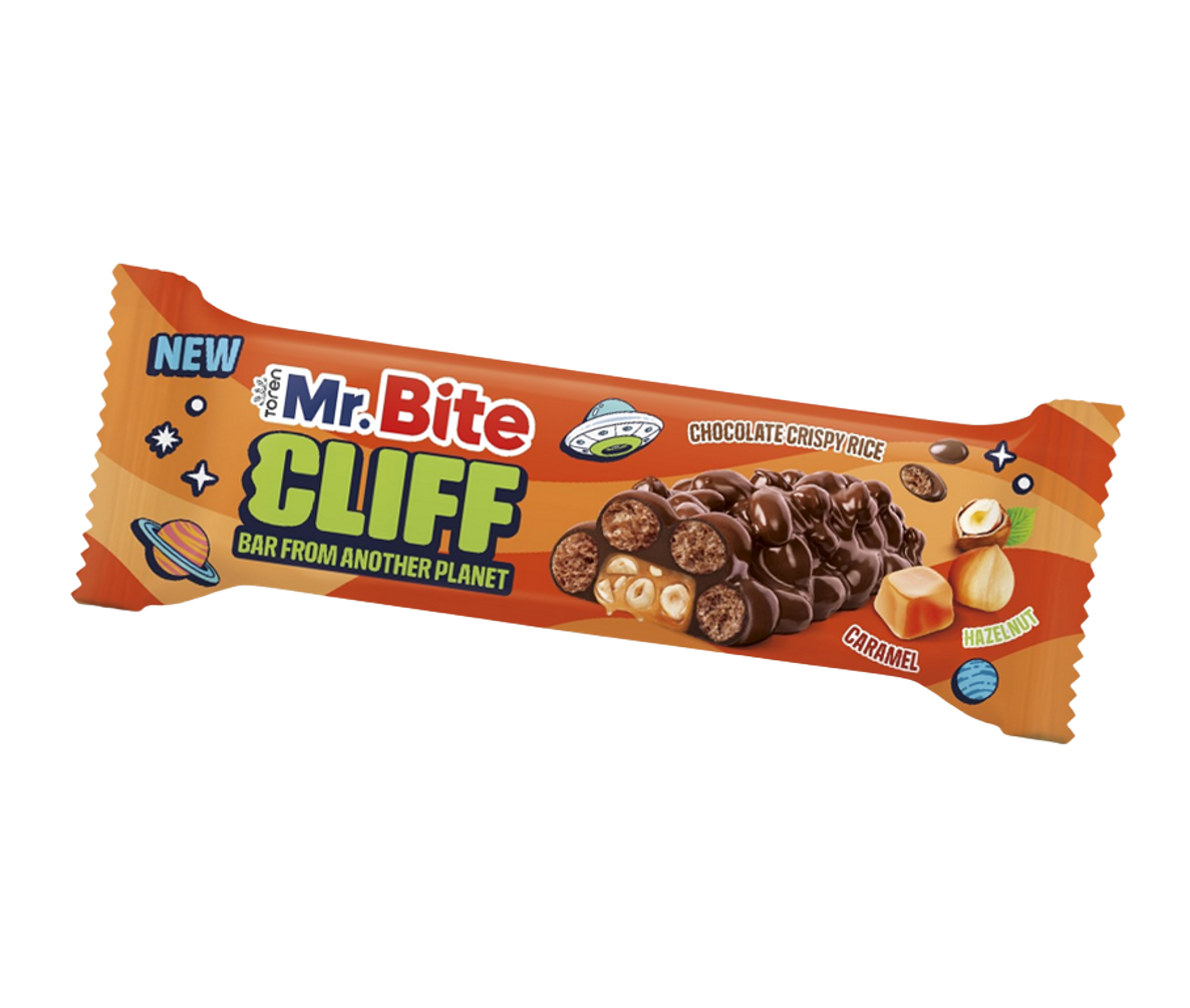 35 gr CLIFF hrskava čokolada sa punjenjem od karamele i komadića lješnjaka (24x35 gr) - 24 komadno pakovanje