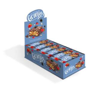 40 gr GRANIO bar od žitarica i šumskog voća preliven čokoladom (24x40 gr) - 24 komadno pakovanje