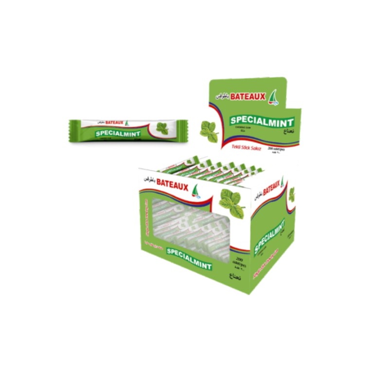 2,6 gr BATEAUX komadna žvaka sa ukusom jagoda ili menta (200x2,6 gr) - Image 2