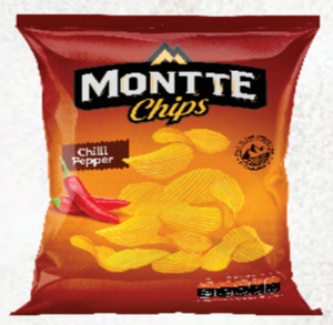 140 gr MONTTE čips chilli paprika (16×140 gr)