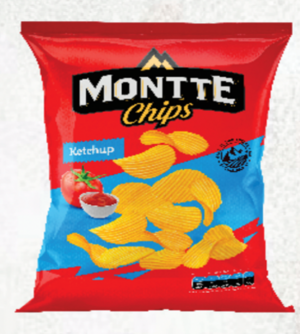 140 gr MONTTE čips rebrasti ketchup (16×140 gr)