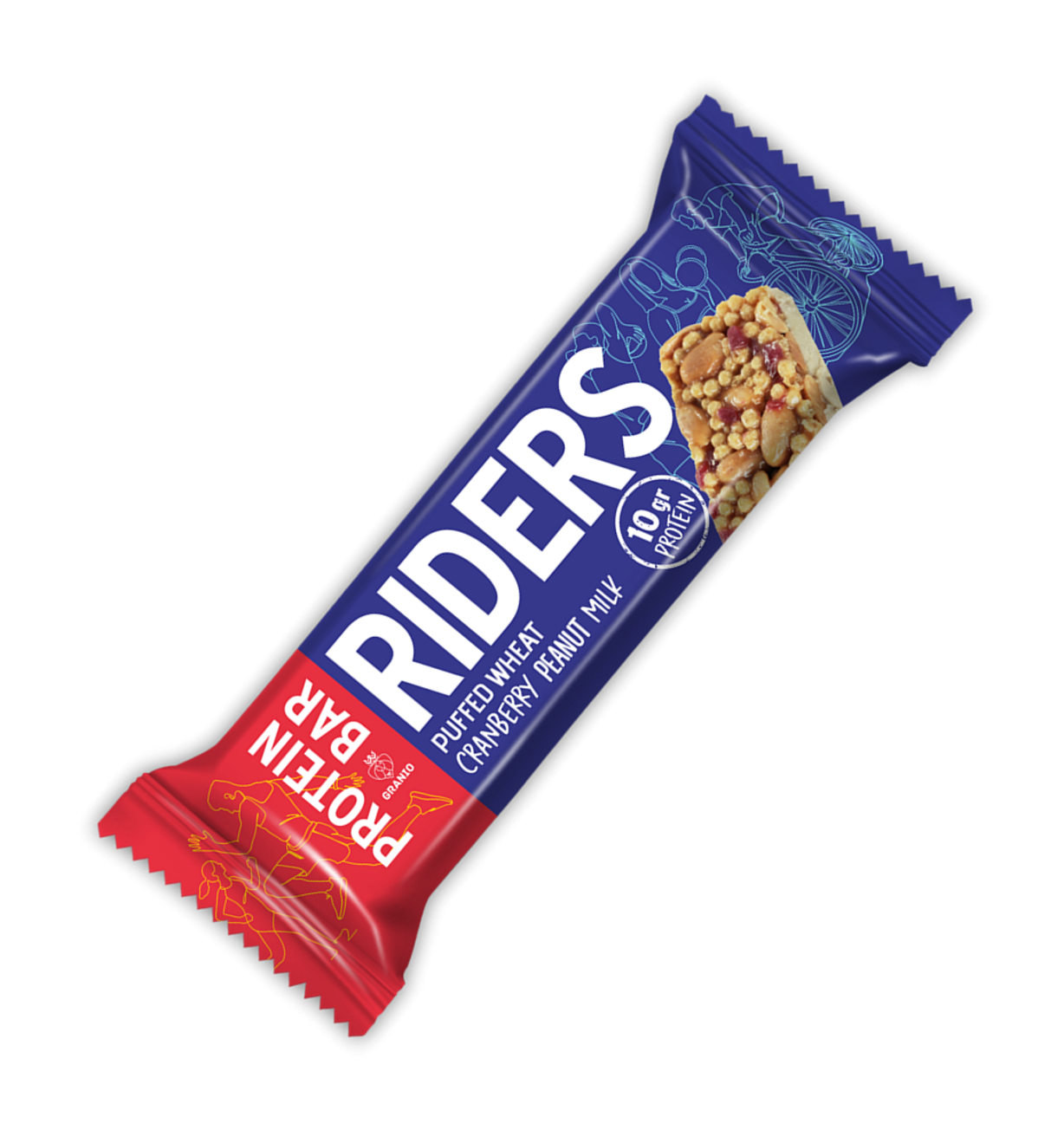 50 gr RIDERS proteinski bar sa brusnicom i kikirikijem (24x50 gr) - 24 komadno pakovanje